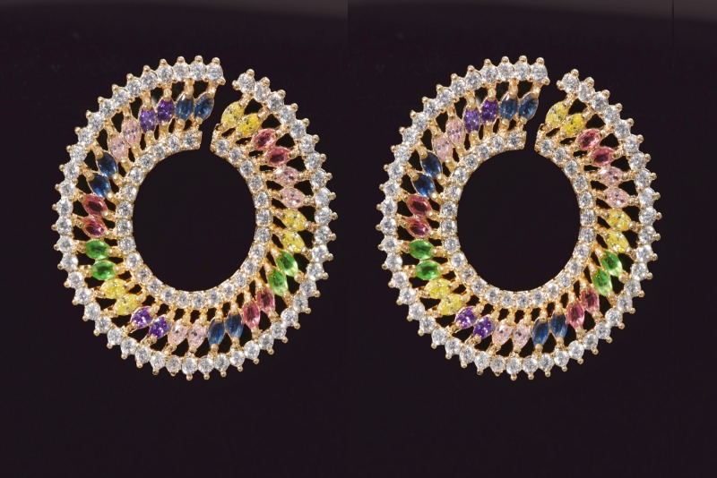 Multicolour Diamond Earring